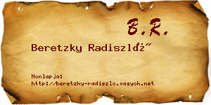 Beretzky Radiszló névjegykártya